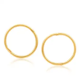 Grahams Jewellers 9ct yellow gold 13mm plain sleeper earrings offer