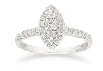 Flawless 1/2 carat diamond ring in 9ct white gold