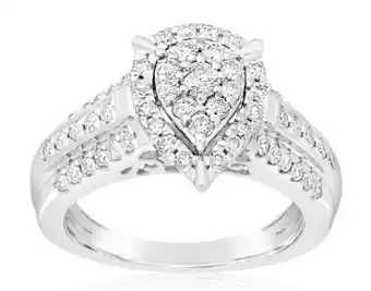 Grahams Jewellers 9ct white gold 1 carat pear shape diamond ring offer