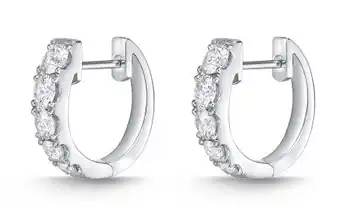 Memoire 18ct white gold 0.90 carat diamond graduated huggies 14x14mm
