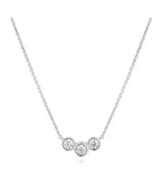 Grahams Jewellers Flawless cut 9ct white gold pendant with three diamonds (tw=15pt) offer