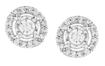 9ct white gold 0.15 carat earrings with 34 brilliant cut diamonds
