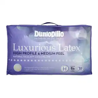Harris Scarfe Dunlopillo luxurious latex pillow high profile & medium feel offer