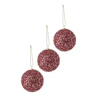 Harris Scarfe Soren 3pc glitter bauble pink offer