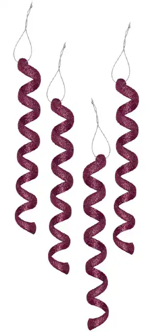 Harris Scarfe Soren 4pc spiral ornament magenta/ red offer
