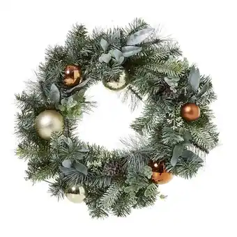 Soren 60cm pine wreath with baubles & pinecones
