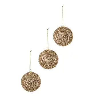 Harris Scarfe Soren 3pc glitter bauble champagne offer