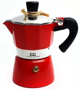 Coffee culture 6 cup coffee maker - red
