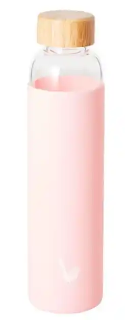 Harris Scarfe Mozi 600ml glass bottle with silicone wrap - pink offer