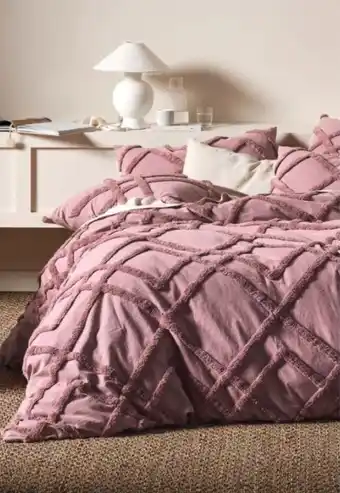 Harris Scarfe Linen house wiluna chenille quilt cover set qb offer