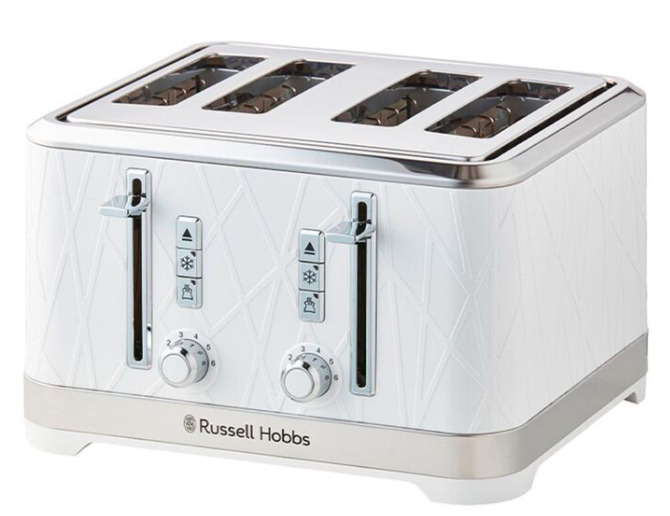 Russell hobbs structure 4 slice toaster white offer at Harris Scarfe