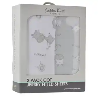 Harris Scarfe Bubba blue tickle me 2pk jersey fitted sheet offer