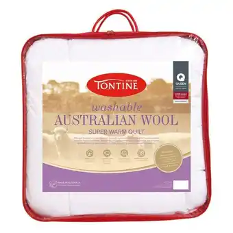 Harris Scarfe Tontine 500gsm superwarm washable australian wool quilt kb offer