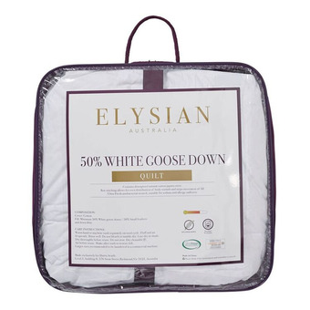 Harris Scarfe Elysian 50% white goose down & 50% feather quilt qb offer