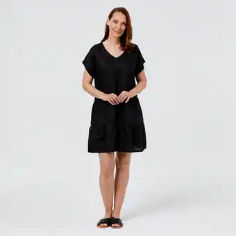 Khoko collection ruffle hem linen dress