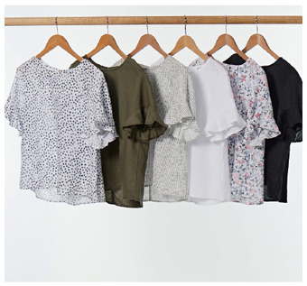 Khoko collection linen ruffle sleeve top