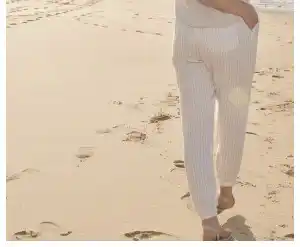 Khoko collection linen ruffle linen pant