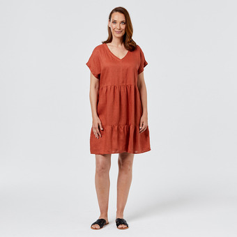 Harris Scarfe Khoko collection tiered linen dress offer