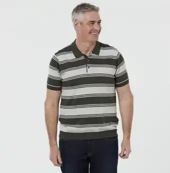 Harris Scarfe Bronson casual perth stripe knitted polo offer