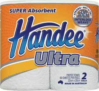 IGA Handee Ultra Paper Towel 2 Pack or Double Length 1 Pack offer