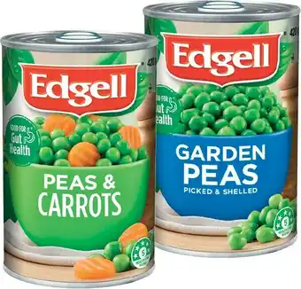 IGA Edgell Canned Garden Peas or Peas & Carrots 420g offer