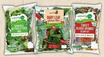 IGA Community Co Baby Leaf Salad Mix 300g, Sweet Blood Orange 400g Slaw Kit, Spinach & Butter Lettuce Mix or Baby Spinach 280g offer