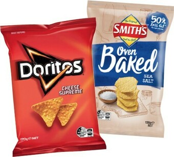IGA Smith's Oven Baked or Doritos Corn Chips 130-170g Selected Varieties offer