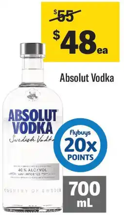 Coles Absolut Vodka offer