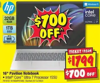 JB Hi-Fi 16" Pavilion Notebook offer