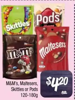 Farmer Jack's M&M's, Maltesers, Skittles or Pods offer