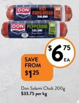 Foodworks Don Salami Chub offer