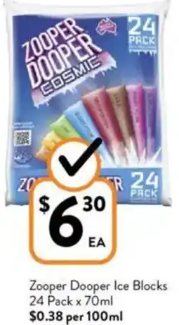 Foodworks Zooper Dooper Ice Blocks offer