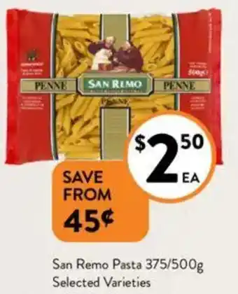 Foodworks San Remo Pasta offer