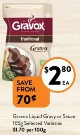 Foodworks Gravox Liquid Gravy or Sauce offer
