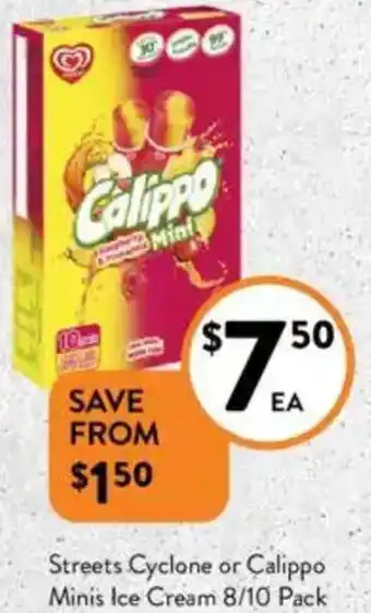 Foodworks Streets Cyclone or Calippo Minis Ice Cream offer