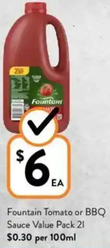Foodworks Fountain Tomato or BBQ Sauce offer
