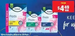 Tena instadry pads