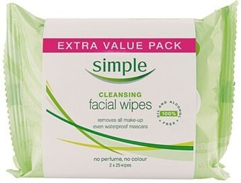 BIG W Simple Kind to Skin Cleansing Facial Wipes Extra Value Pack offer