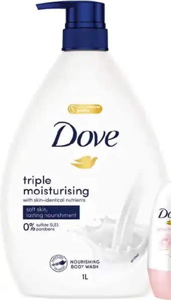 BIG W Dove Triple Moisturising Deeply Nourishing Body Wash 1 L offer