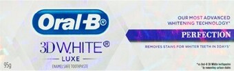BIG W Oral-B 3D White Luxe Perfection Toothpaste 95g* offer