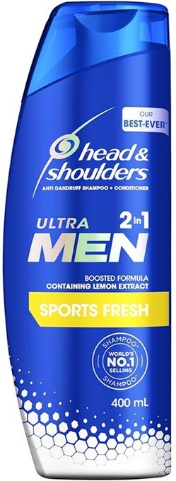 BIG W Head & Shoulders Ultra Men 2-in-1 Sports Fresh Anti Dandruff Shampoo + Conditioner 400mL offer