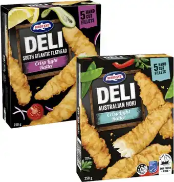 Coles Birds Eye Deli Fish Crispy Light Batter 250g offer