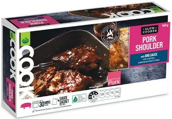 Woolworths Woolworths COOK Pork Shoulder with BBQ Sauce 560g offer