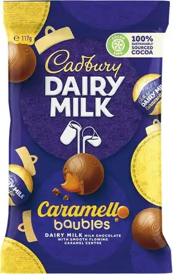 Woolworths Cadbury Baubles 113-117g offer