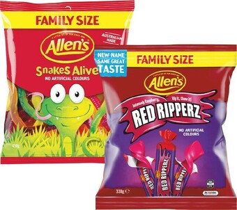 Woolworths Allen’s Family Size Bags 330-465g offer