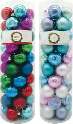Woolworths Assorted Christmas Baubles Pk 50 offer
