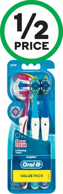 Woolworths Oral-B 5 Way Clean Toothbrush Pk 3 offer