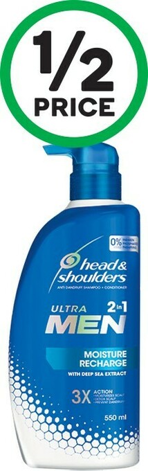 Woolworths Head & Shoulders Ultra Men 2 in 1 Shampoo & Conditioner 550ml offer