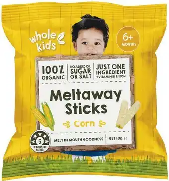 Woolworths Whole Kids Organic Puffs or Sticks 10g offer