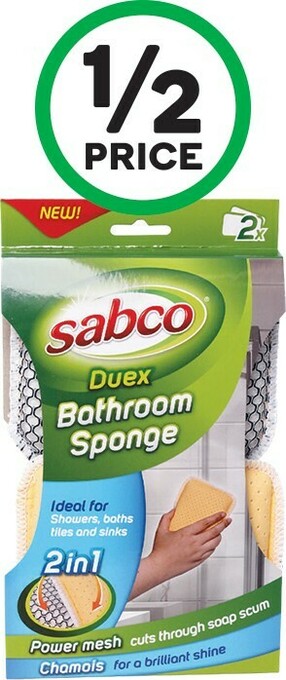 Woolworths Sabco Duex Bathroom Sponge Pk 2 offer